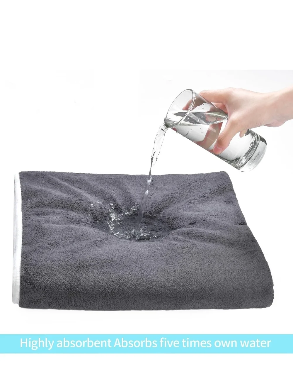 Plush Grey Bath Towel Set - Soft & Absorbent